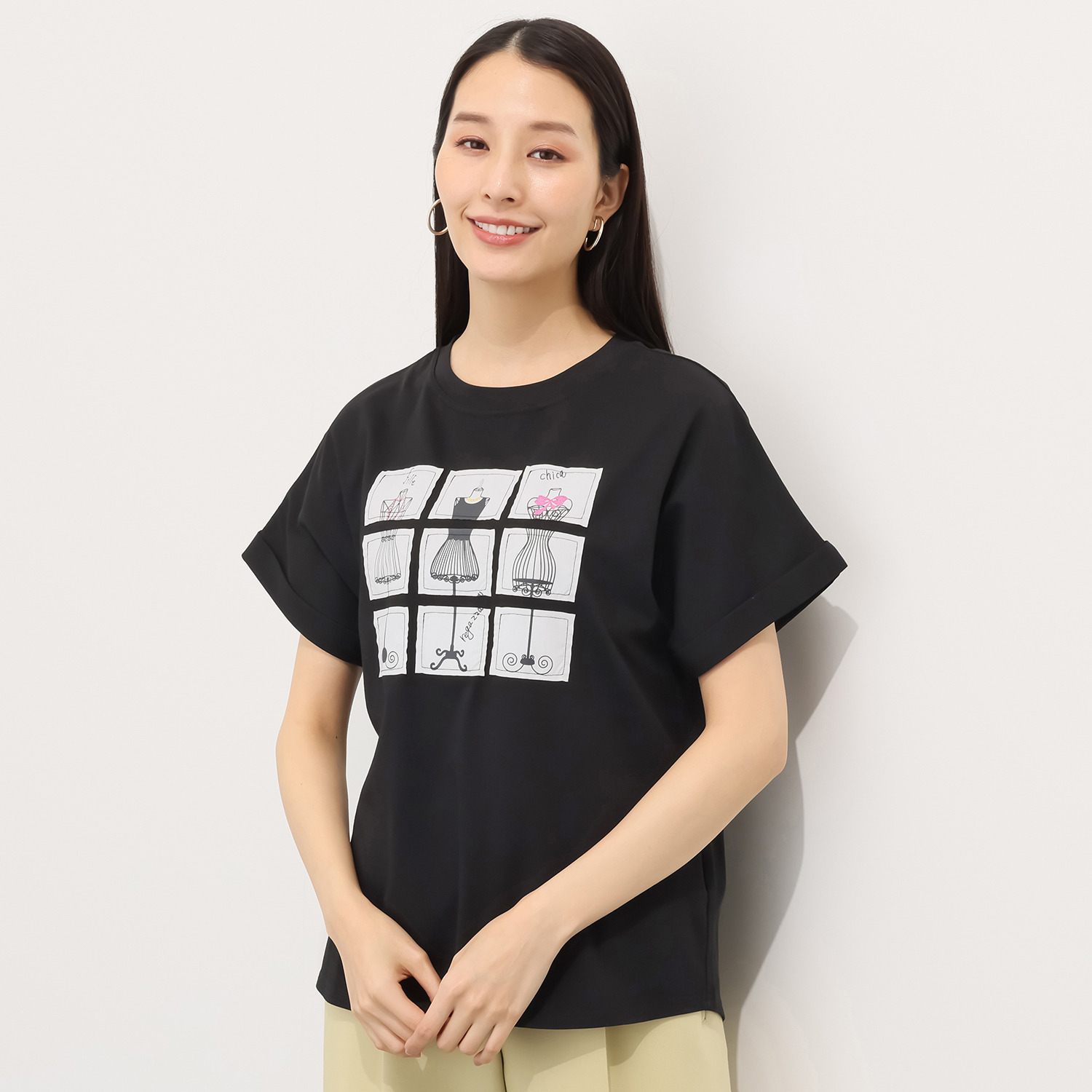 スタイル・ラヴィー 接触冷感 かわいくてたまらない！ マネキン柄プリント プルオーバー