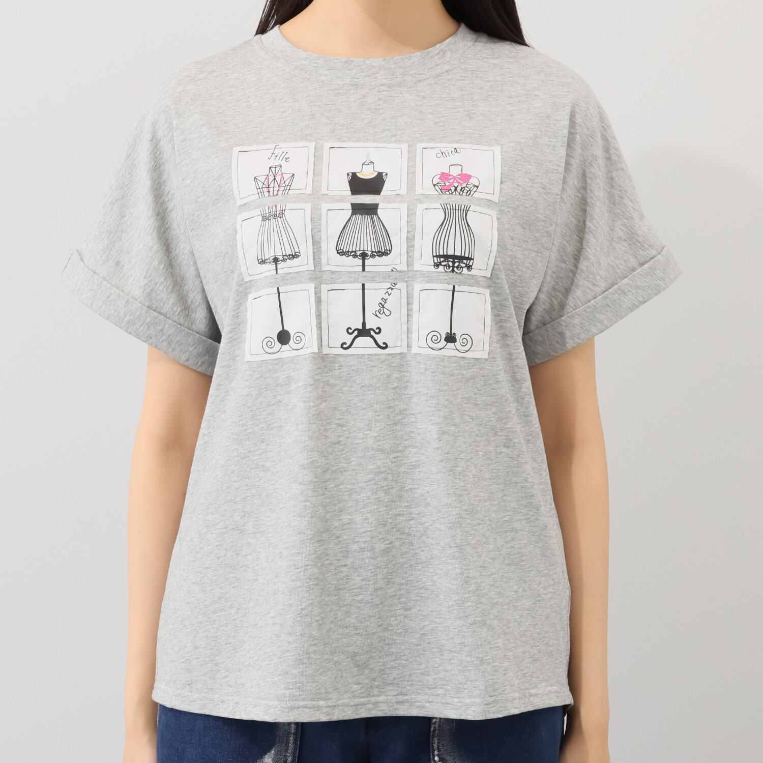 スタイル・ラヴィー 接触冷感 かわいくてたまらない！ マネキン柄プリント プルオーバー