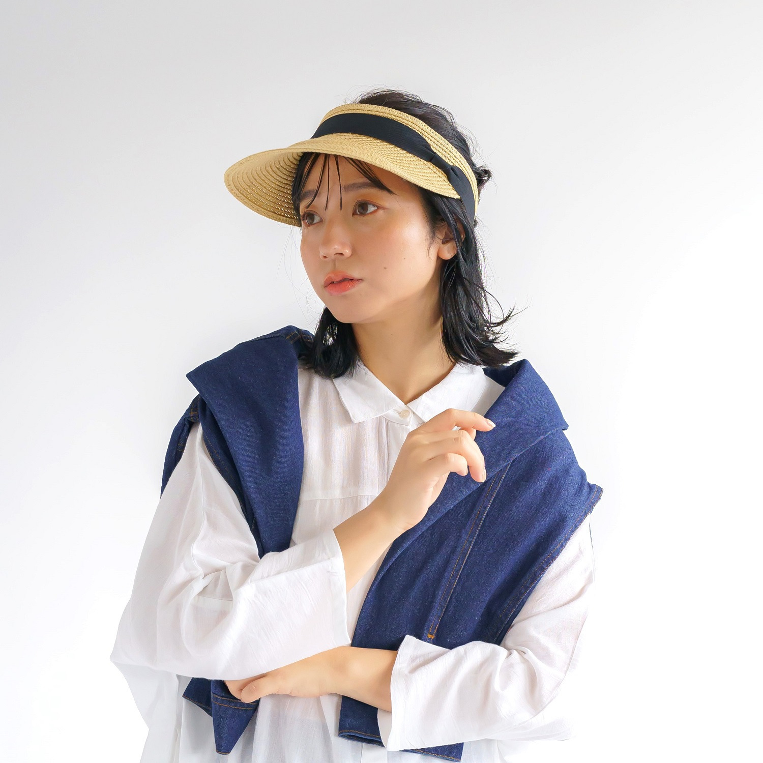 かわいい雑貨屋さん グロリア ＵＶカット ペーパーブレード混 サンバイザー