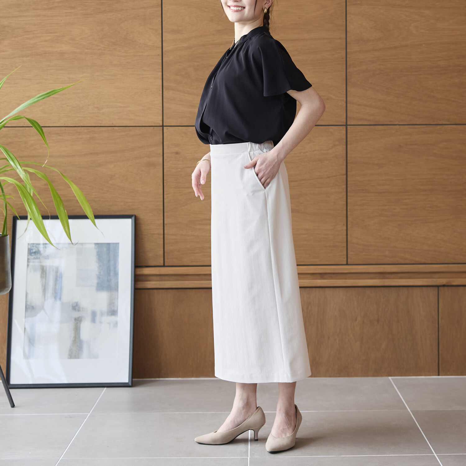 ＴＡＫＵＭＩＢＡ 接触冷感・速乾・防シワ サーラドライ セミタイトスカート