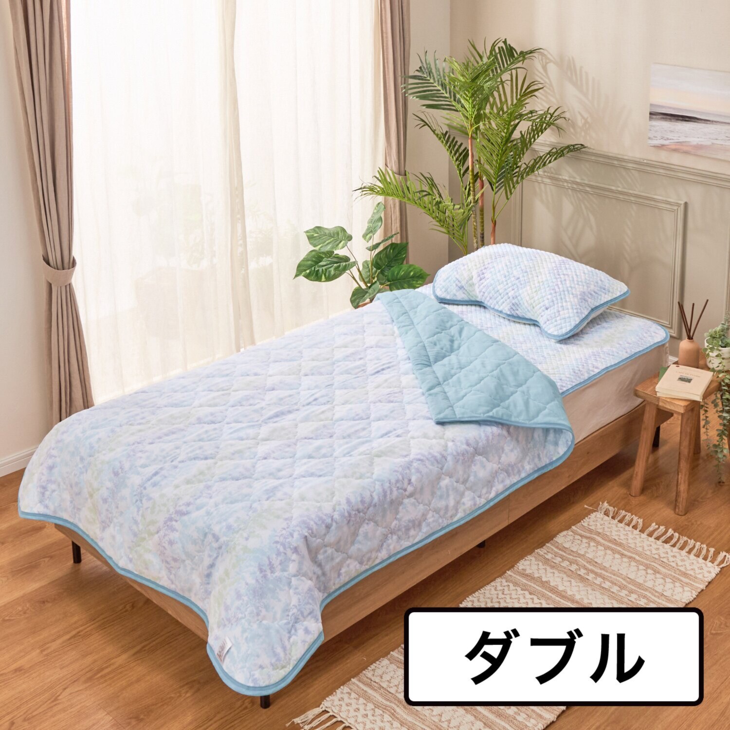 ｎｉｓｈｉｋａｗａ　西川 オンザガーゼ コットンキルトケット 抗菌シート入り ＜ダブル＞