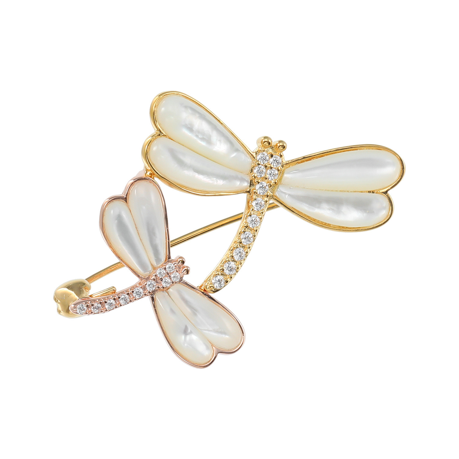 ルチェルーナ シルバー マザーオブパール＆ ＣＺ スイートライジングフライ ペンダントブローチ