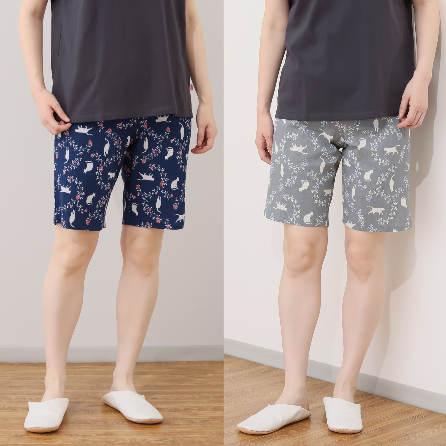 涼活女子 吸水速乾 ハーフ丈カプリパンツ ２枚セット