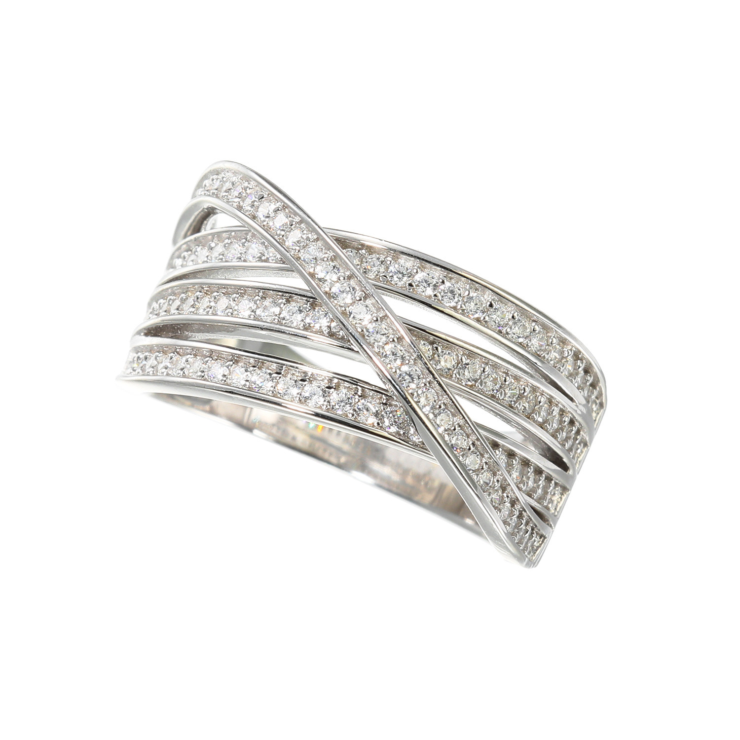 ブリランテステッラ シルバー ＣＺ クワトロライン リング