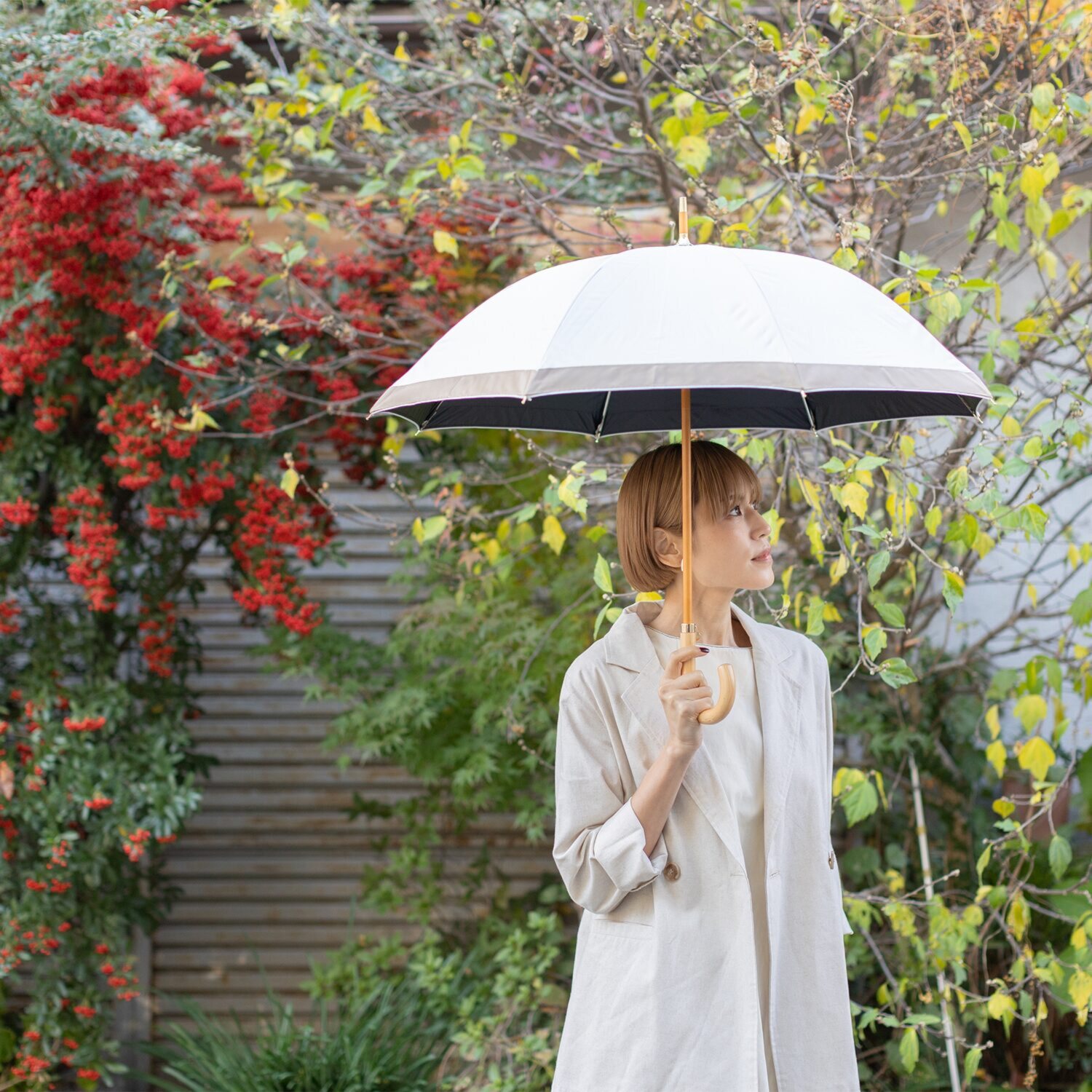 センテリオ 遮光・遮熱・ＵＶカット “グログランリボン” 晴雨兼用長傘