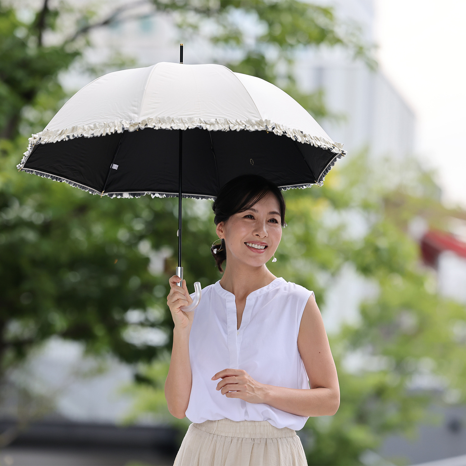 センテリオ 遮光・遮熱・ＵＶカット “チュールレイヤー” 晴雨兼用長傘