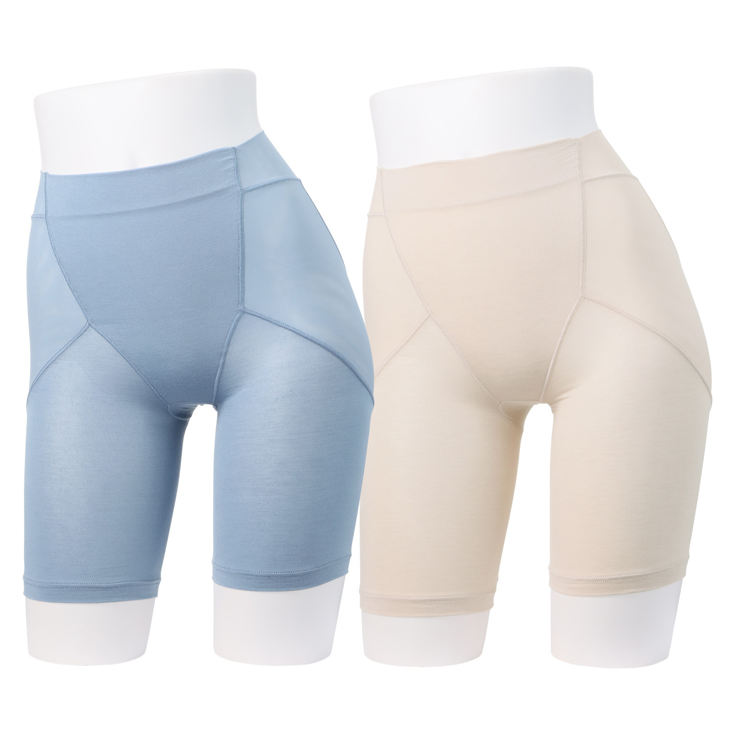 涼感ビューティー 接触冷感 お腹＆骨盤＆ヒップを サポート 五分丈ボトム２枚セット