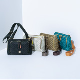 クリスチャン　オリビエ ショップチャンネル デビュー１５周年 はっ水ジャガード 百合エンボスショルダー付 Ｌ字ファスナーバッグ