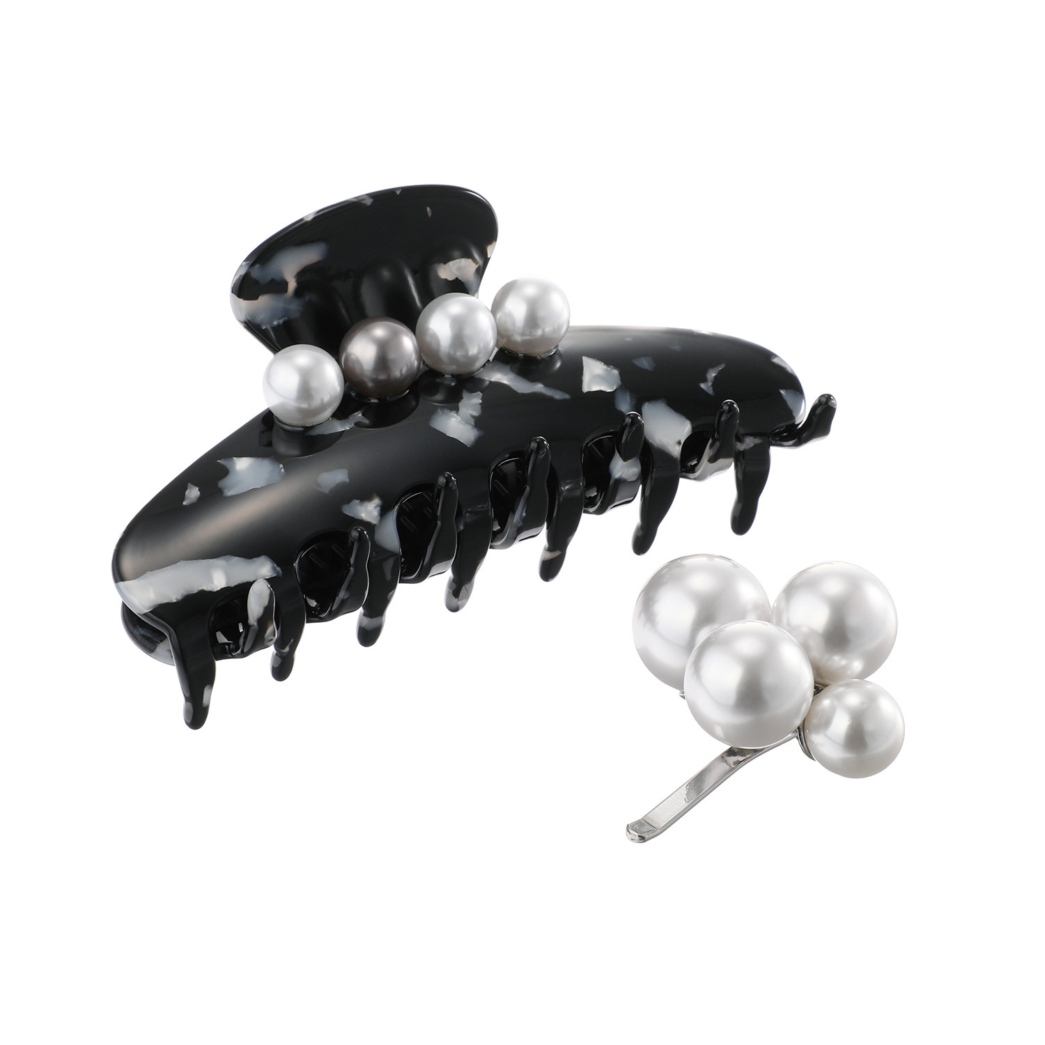 メイドバイスターズ ズレにくい滑り止め付 ボリュームアップ ヘアクリップ＆ 挿すだけ簡単♪ 華やかポニーフックセット