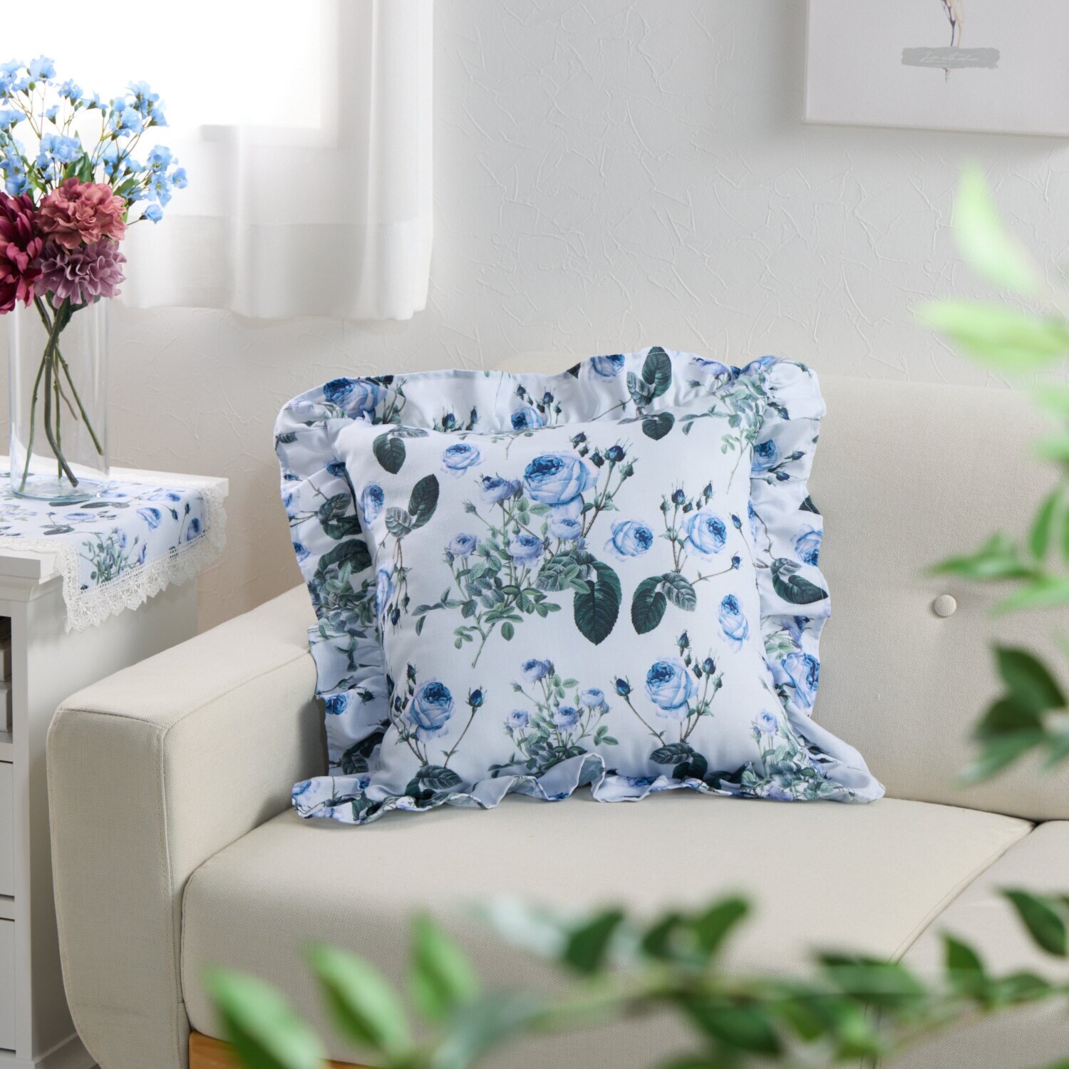 ラ　ルイス ルドゥーテ ブルーローズ クッション