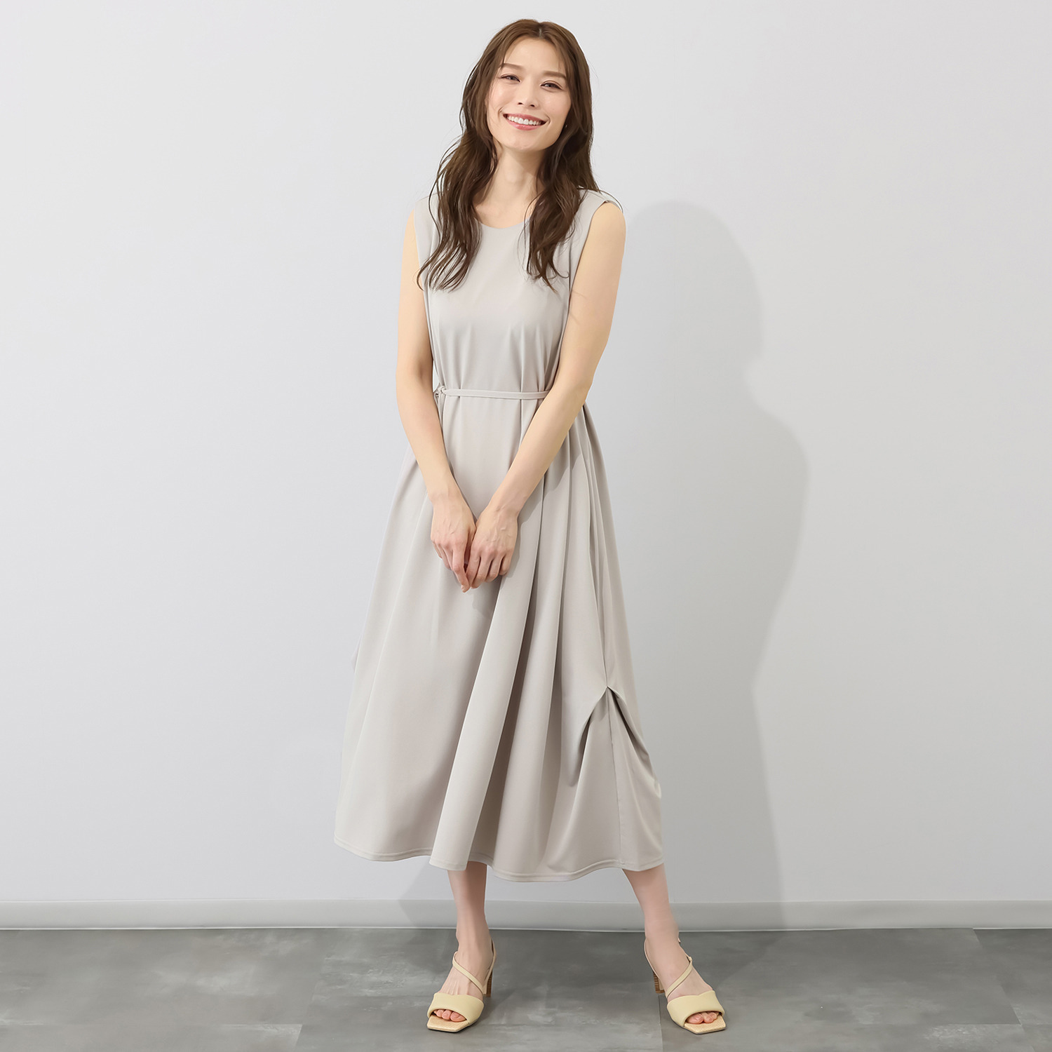 アンリック　オー　ブルー ストレッチジョーゼット 超楽々！ マジックスリーブ リラックスワンピース