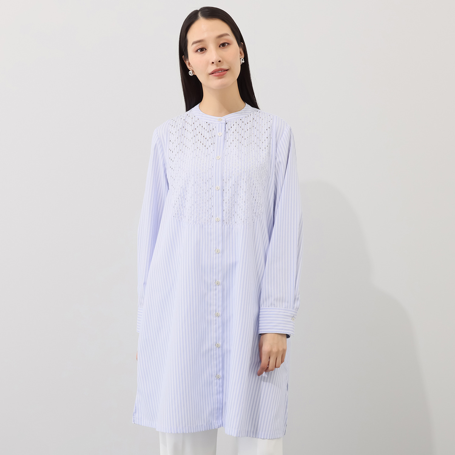 ダジュール カットワーク刺しゅう ロングブラウス