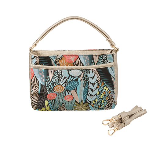 ラルジュ ボタニカル柄ジャガード ２ウェイ ミニショルダーバッグ