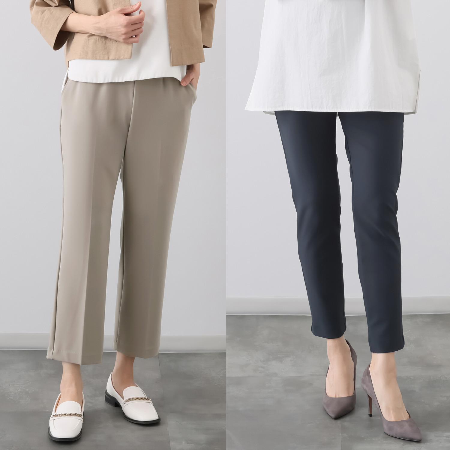 上質ごこち＆ピーツー ストレートパンツ＆ スリムパンツセット
