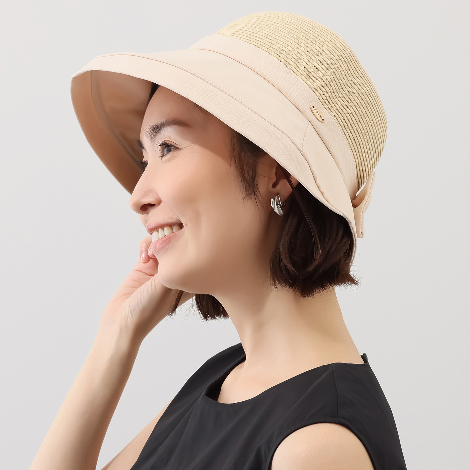 エピデミーク 異素材切替 バックリボンハット