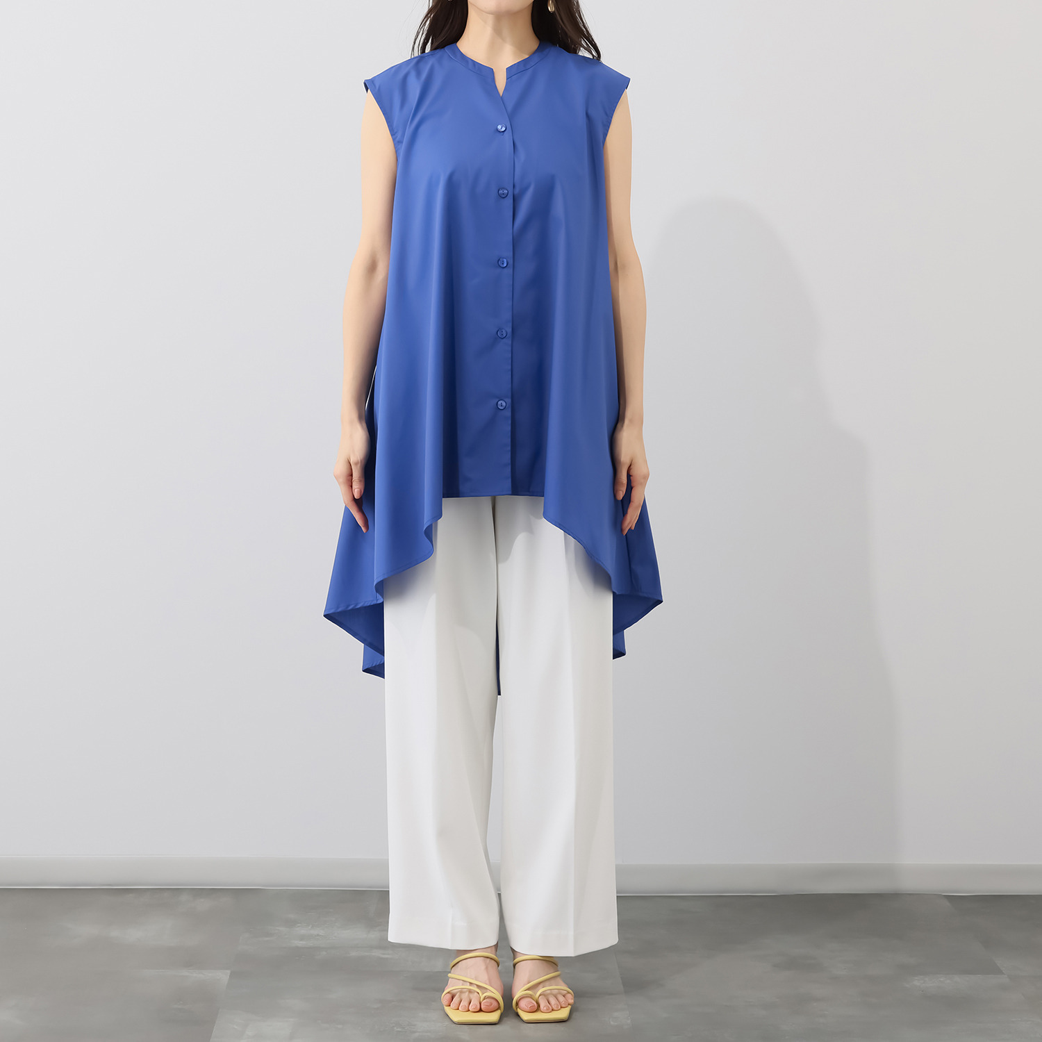 イシカワラボ☆ヒトミ オーロラシルエット スリーブレス ロングシャツ 