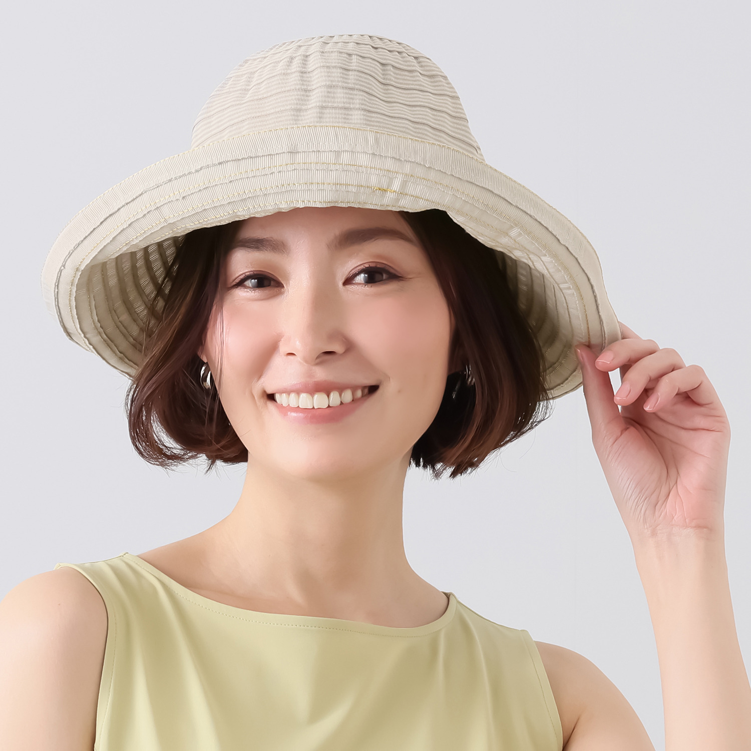 ベル・モード ボーダー つば広クローシュ