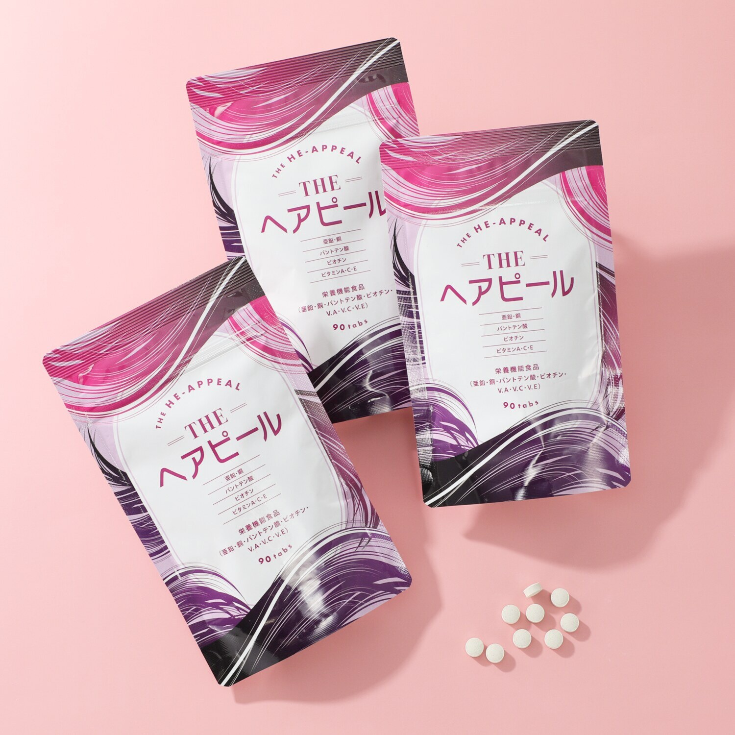 話題のアナゲイン配合 頭の先から爪の先まで！ 健やかな美容の維持に “ＴＨＥヘアピール” ３袋セット