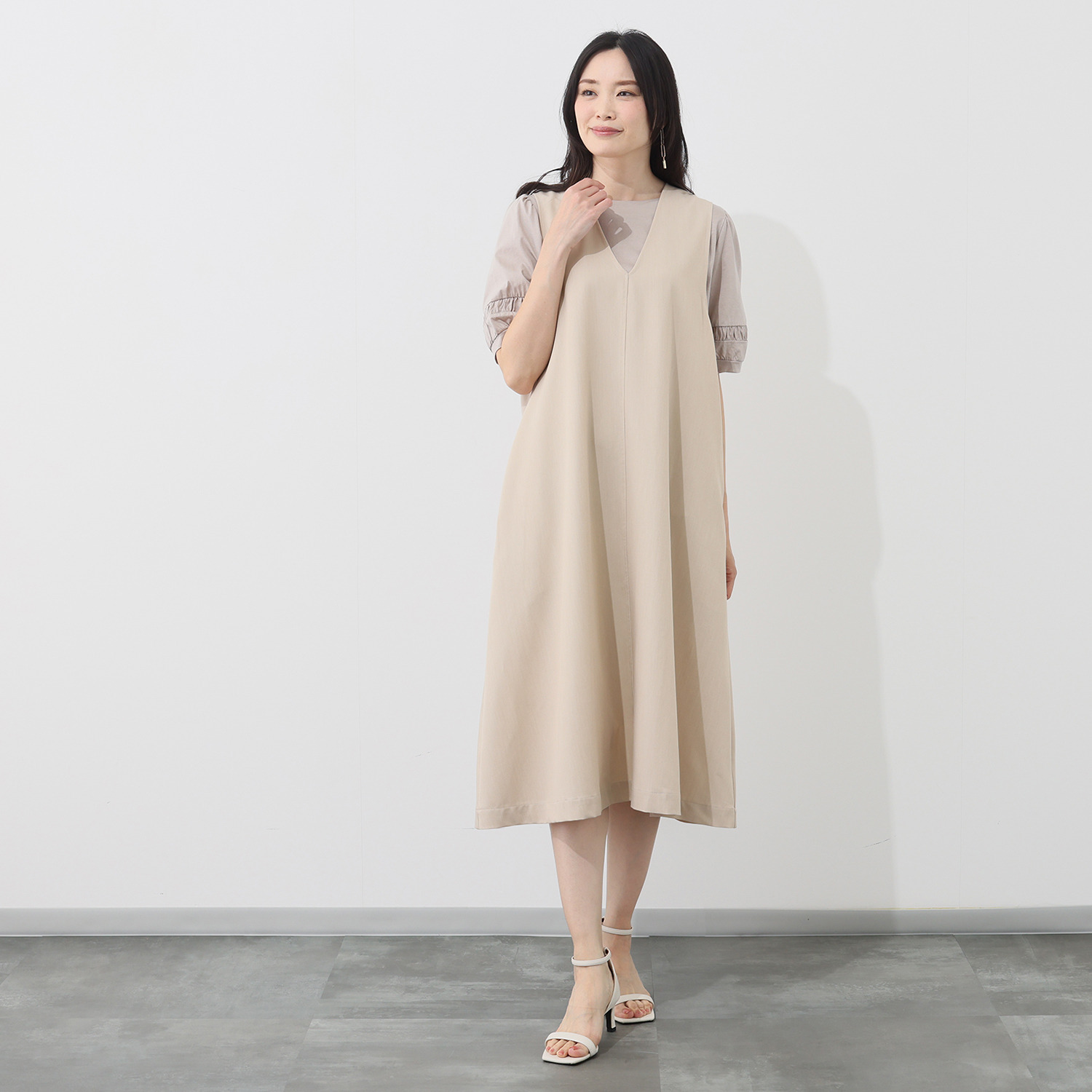 ダジュール デニム風ツイル ジャンバースカート