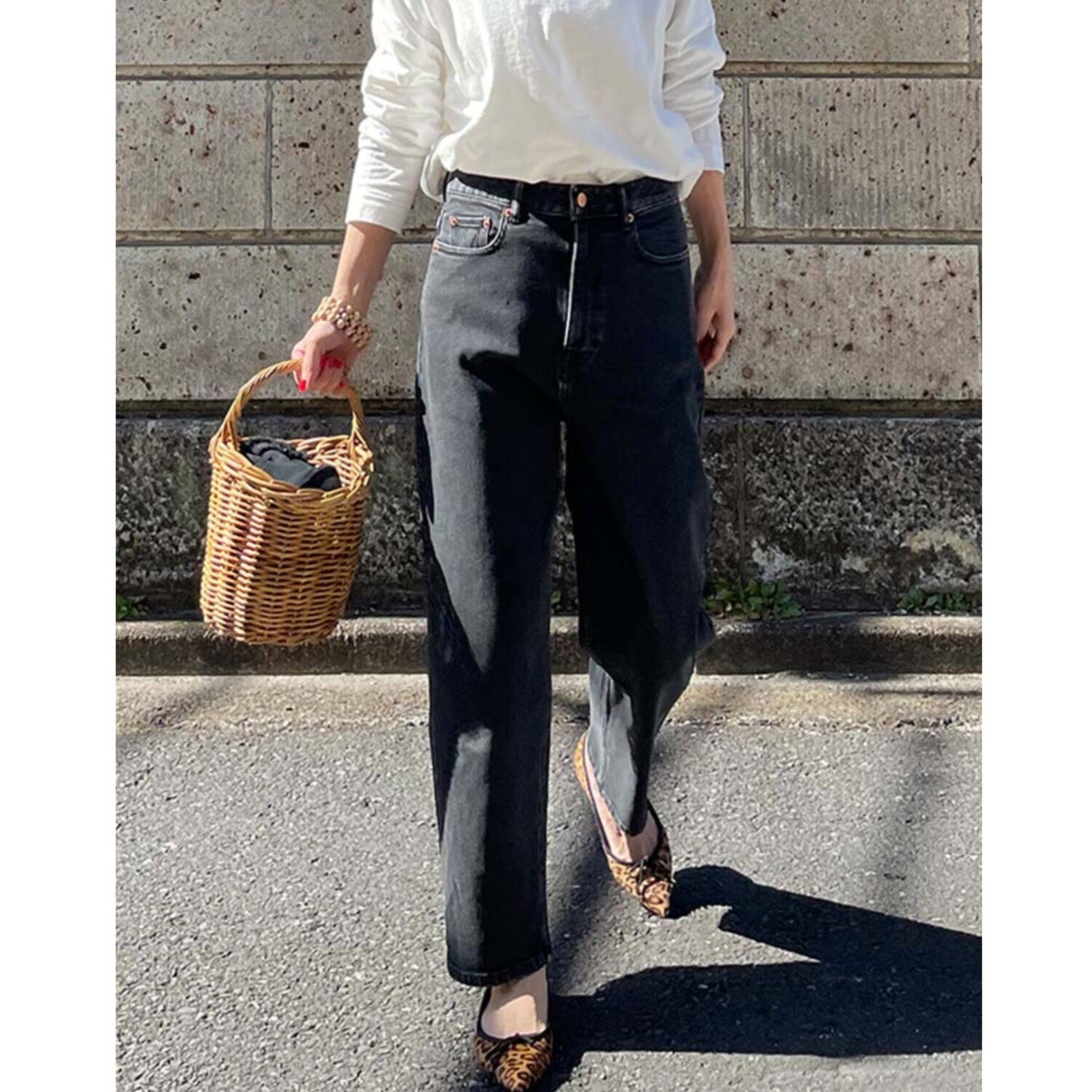 元町ゼラール ストレッチデニム テーパードパンツ