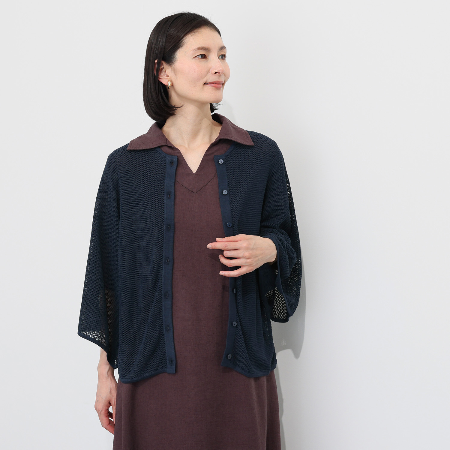 Y's(ワイズ)オーバーサイズ　リネンカーディガン YE-J07-328 ① Y's(ワイズ)オーバーサイズ リネンカーディガン YE-J07-328 ① Y's