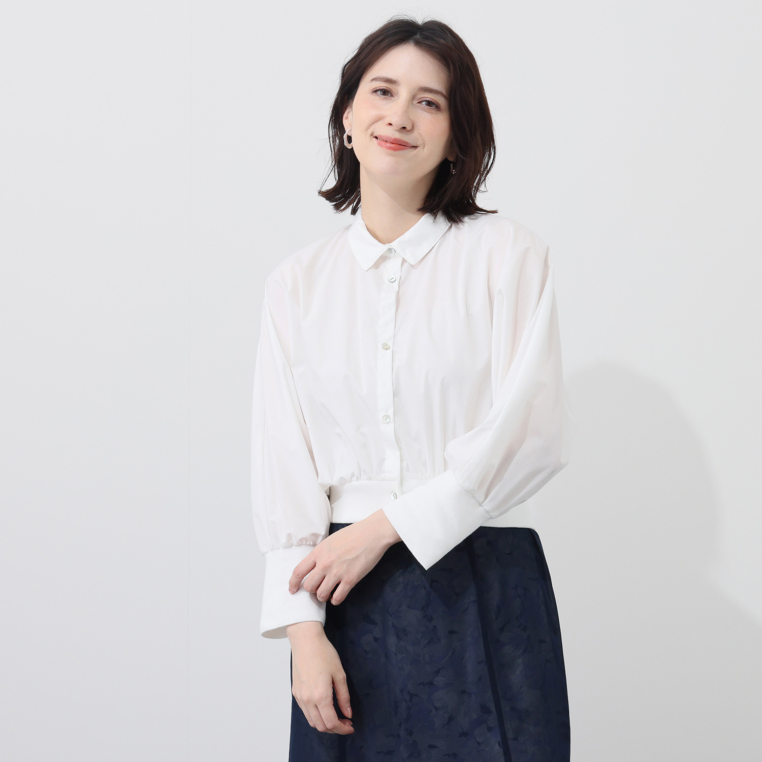 スタイル・ラヴィー リブアクセント クロップドブラウス