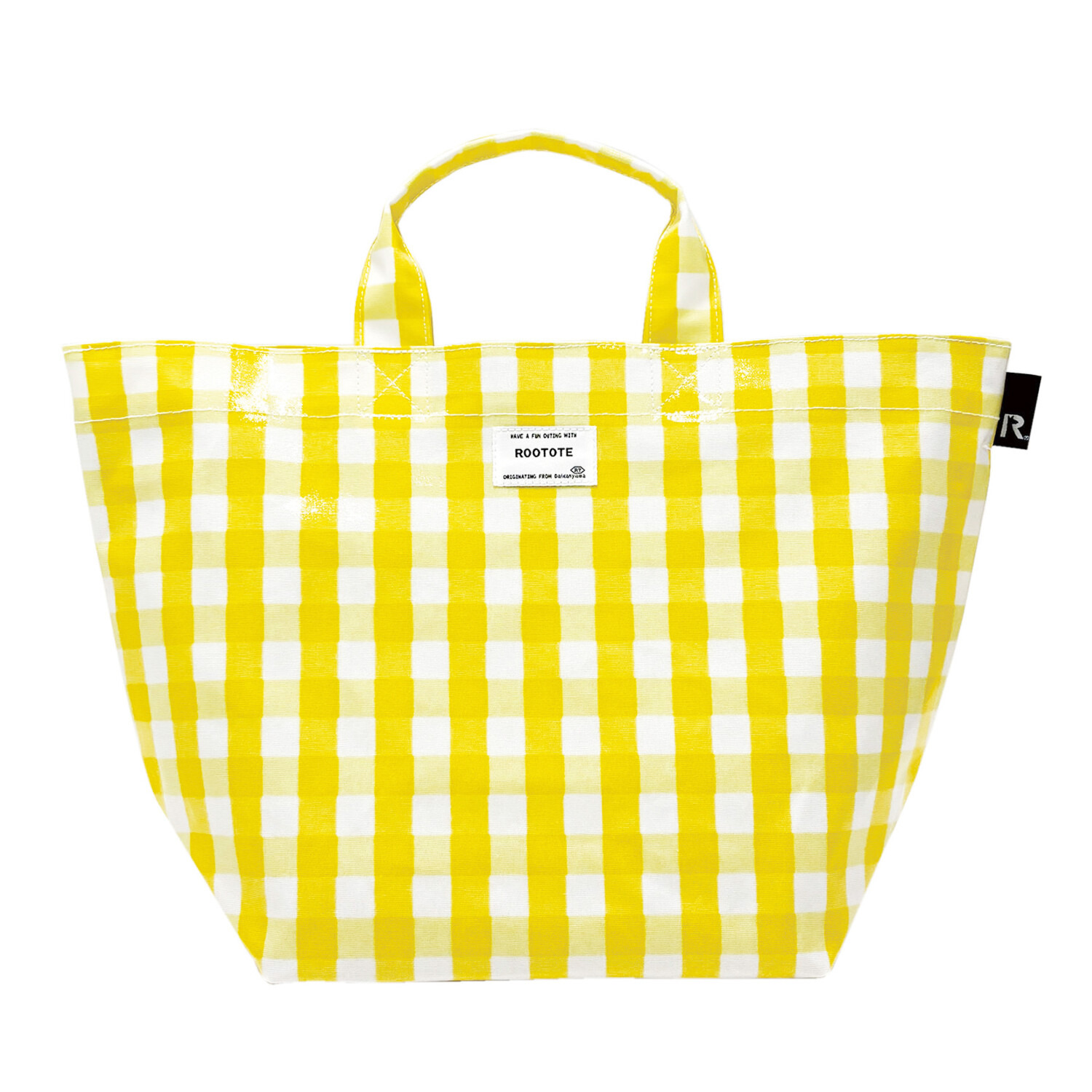 ルートート ギンガムチェック 舟形 ラミネートトートバッグ