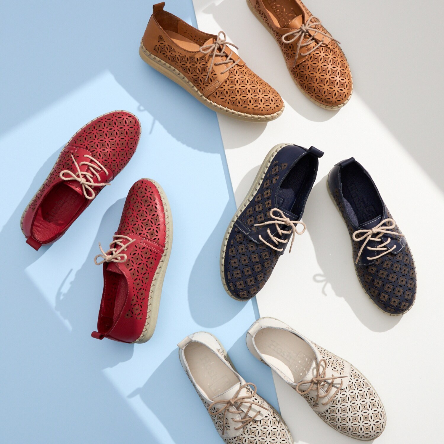 ホッシュ メイドインイスタンブール ソフト牛革 ３アイレットスニーカー