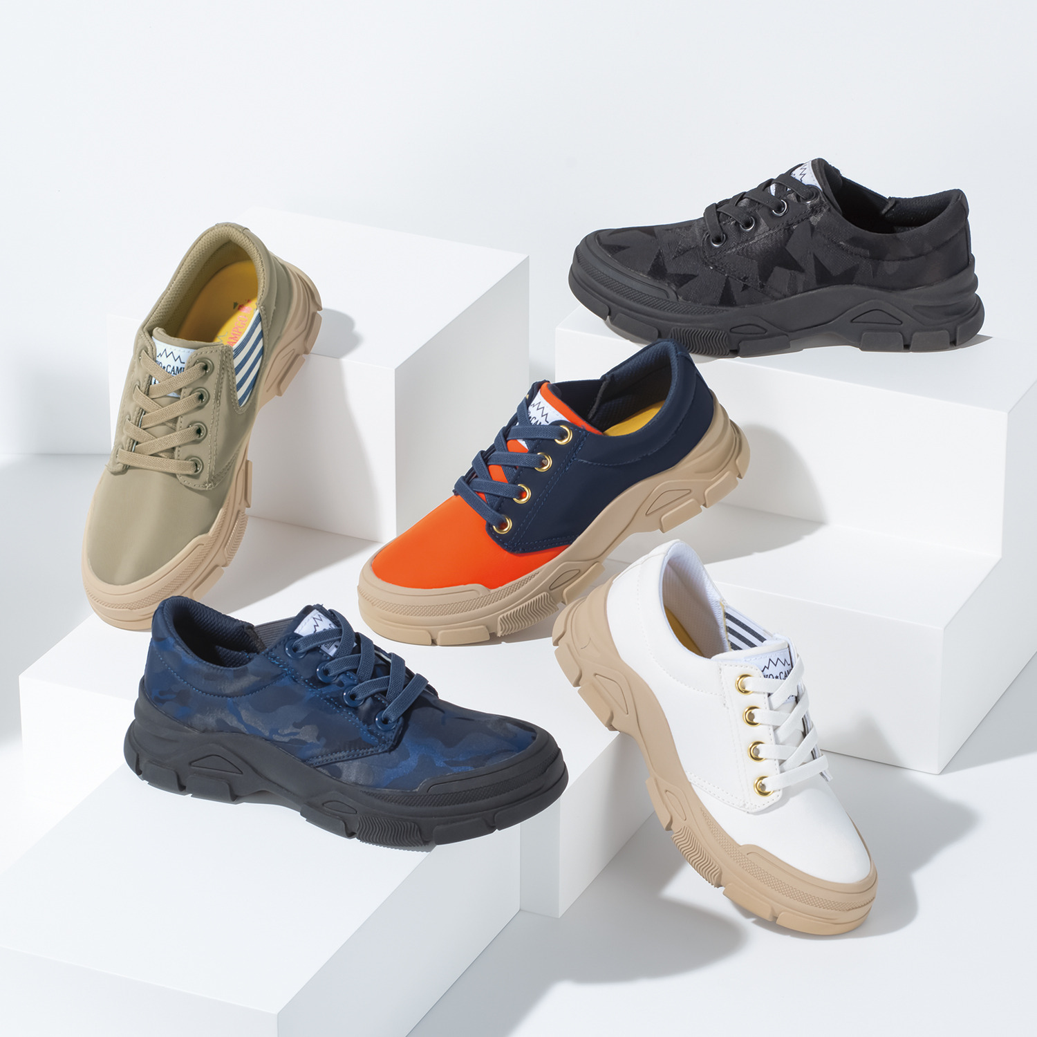 トーキョーキャンプゴー 防水・防滑　ナイロン ３つのゴムで着脱ラクラク ボリュームソールシューズ