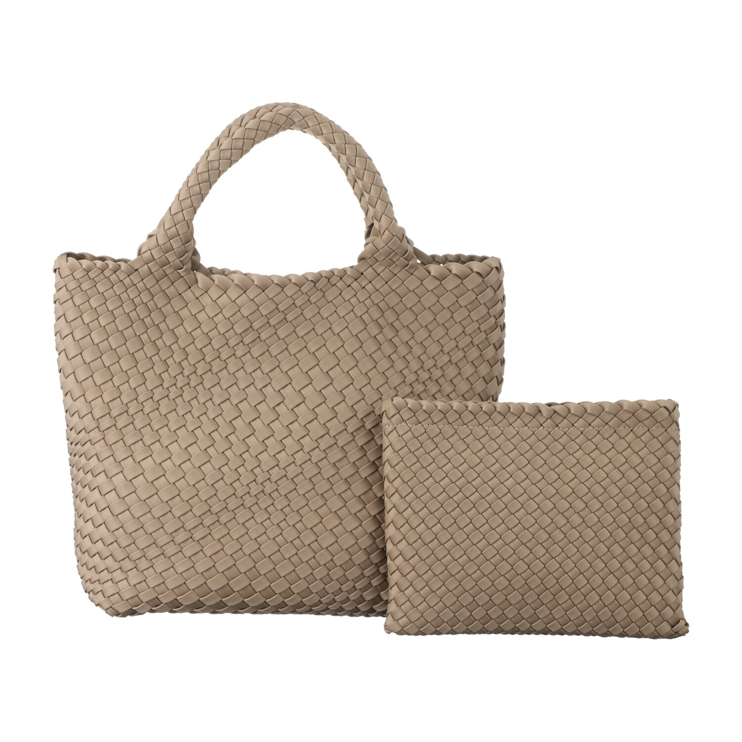 モッテ インナーポーチ付 大人の手編みメッシュ トートバッグ