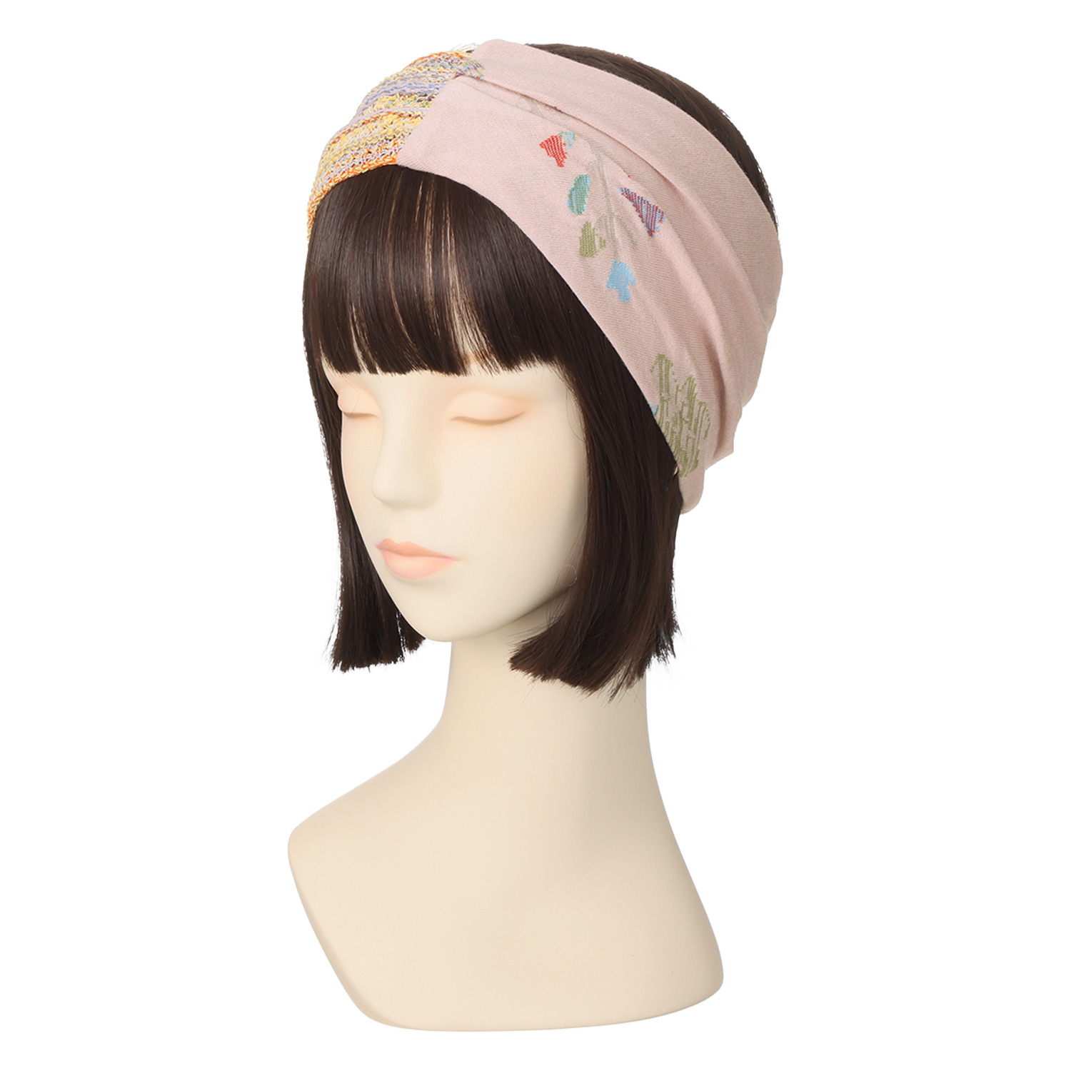 エム　アンド　キョウコ ファンシーボーダー ニットヘアバンド