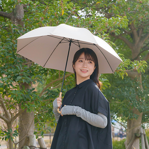 かわいい雑貨屋さん グロリア 晴雨兼用 バンブーハンドル バイカラーデザイン 折りたたみ傘