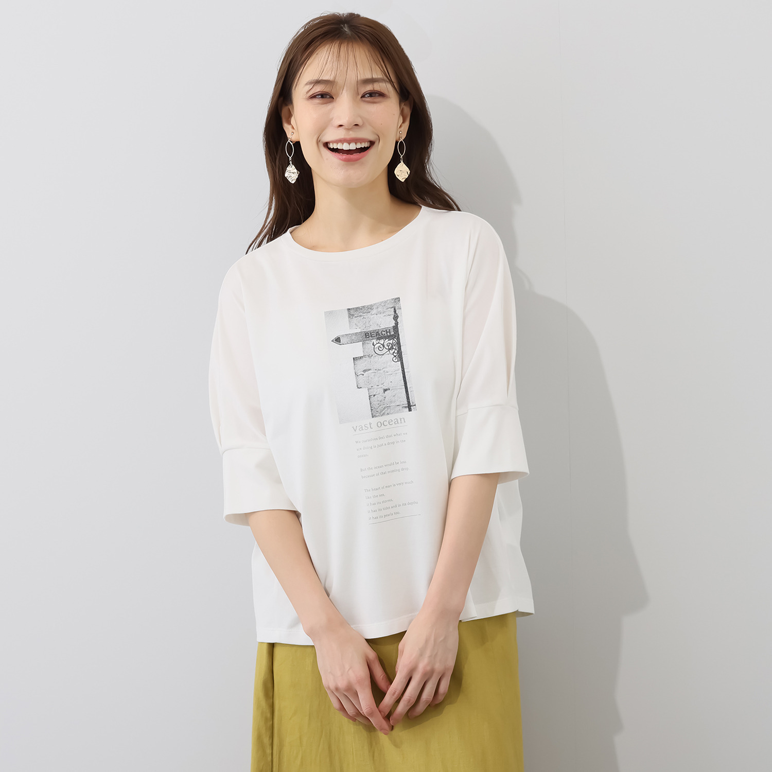 ノーボノーボ ドルマンスリーブ フォト＆ロゴＴシャツ