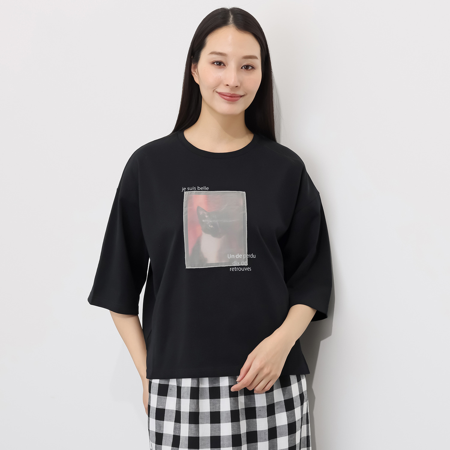 エピデミーク オーガンジー加工 猫Ｔシャツ