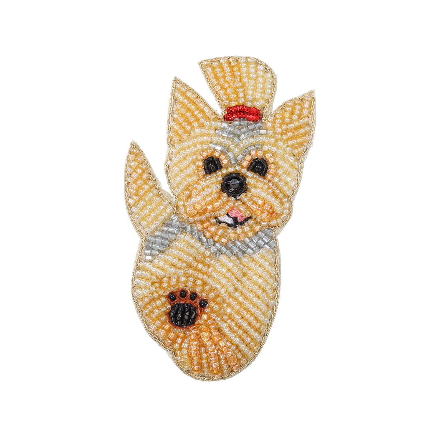 マダムヒロコ ビーズ刺しゅう アニマルモティーフ ブローチ “マイフレンド”