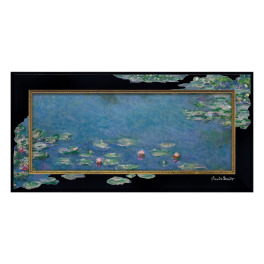 インテリアアート フレームまで広がる名画 モネ “睡蓮” ＜約３０×６０ｃｍ＞