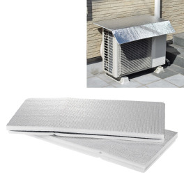 工具不要 設置がとっても簡単！ マグネット式 アルミエアコンガードＷ ＜ひさし付＞ ２枚組 