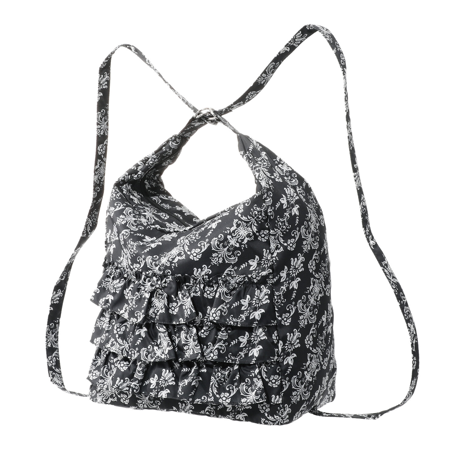 ラ　ルイス アラベスク柄 はっ水生地使用 フリルエコリュック