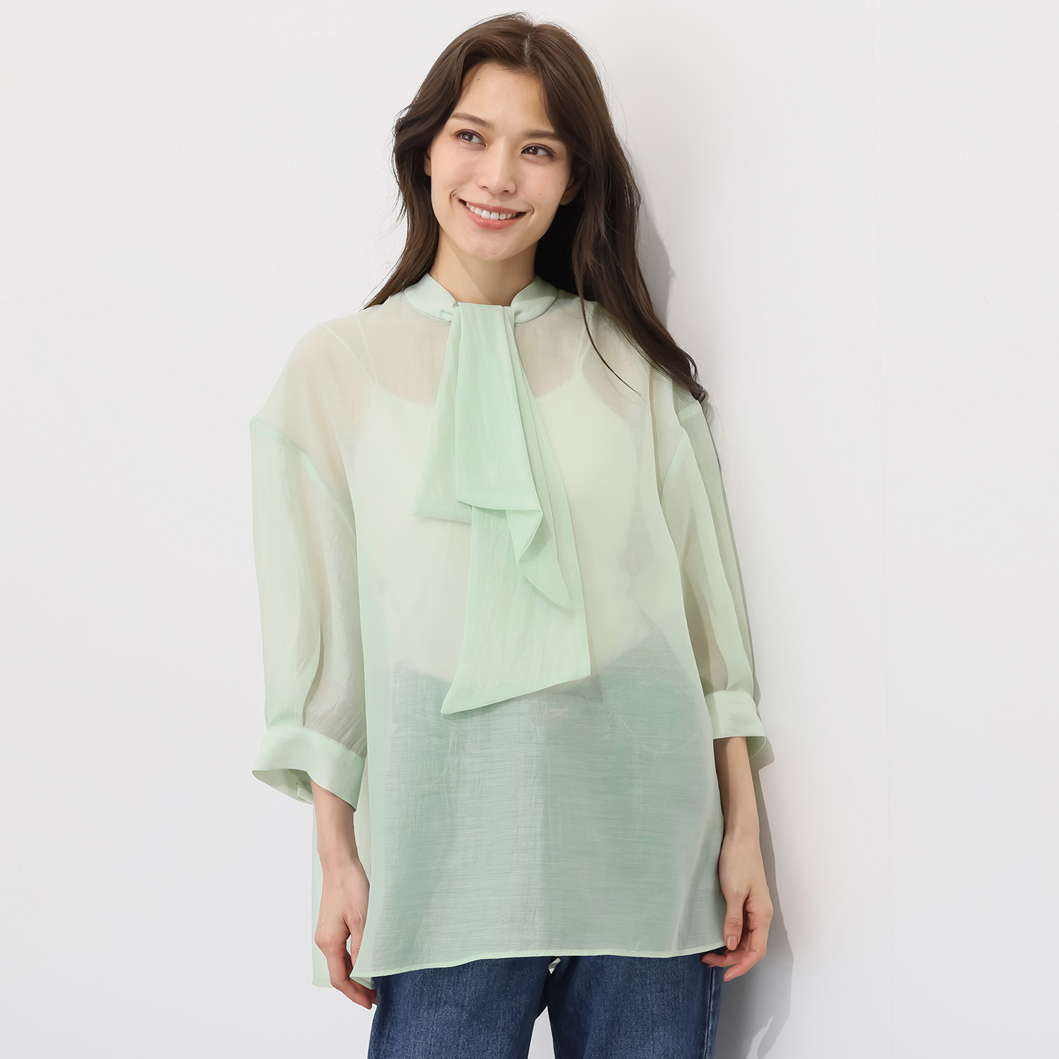 アリュメット セミシアーオーガンジー ブラウス