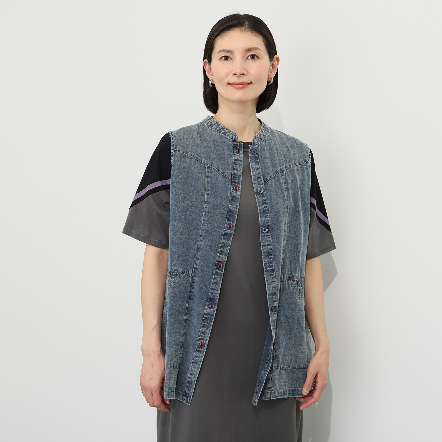 ダジュール ウォッシャブル ソフトデニム ベスト