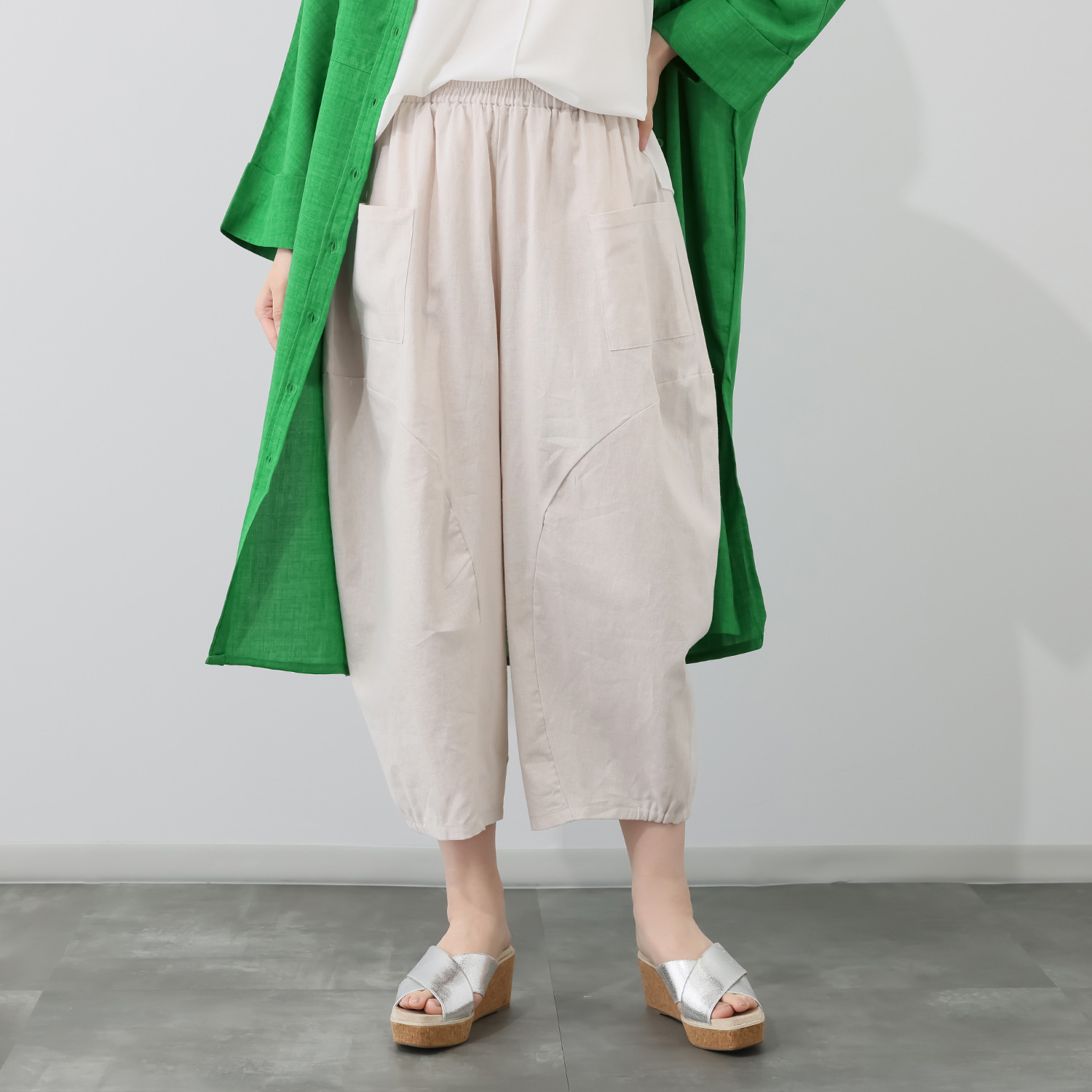 コイビトミサキ コットンリネン バルーンシルエットパンツ