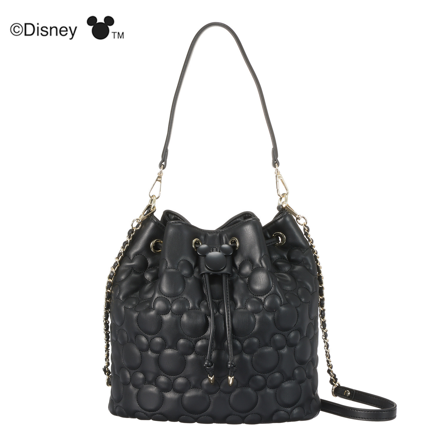 ベルモサ ミッキーマウス キルティング ２ＷＡＹ 巾着ショルダーバッグ