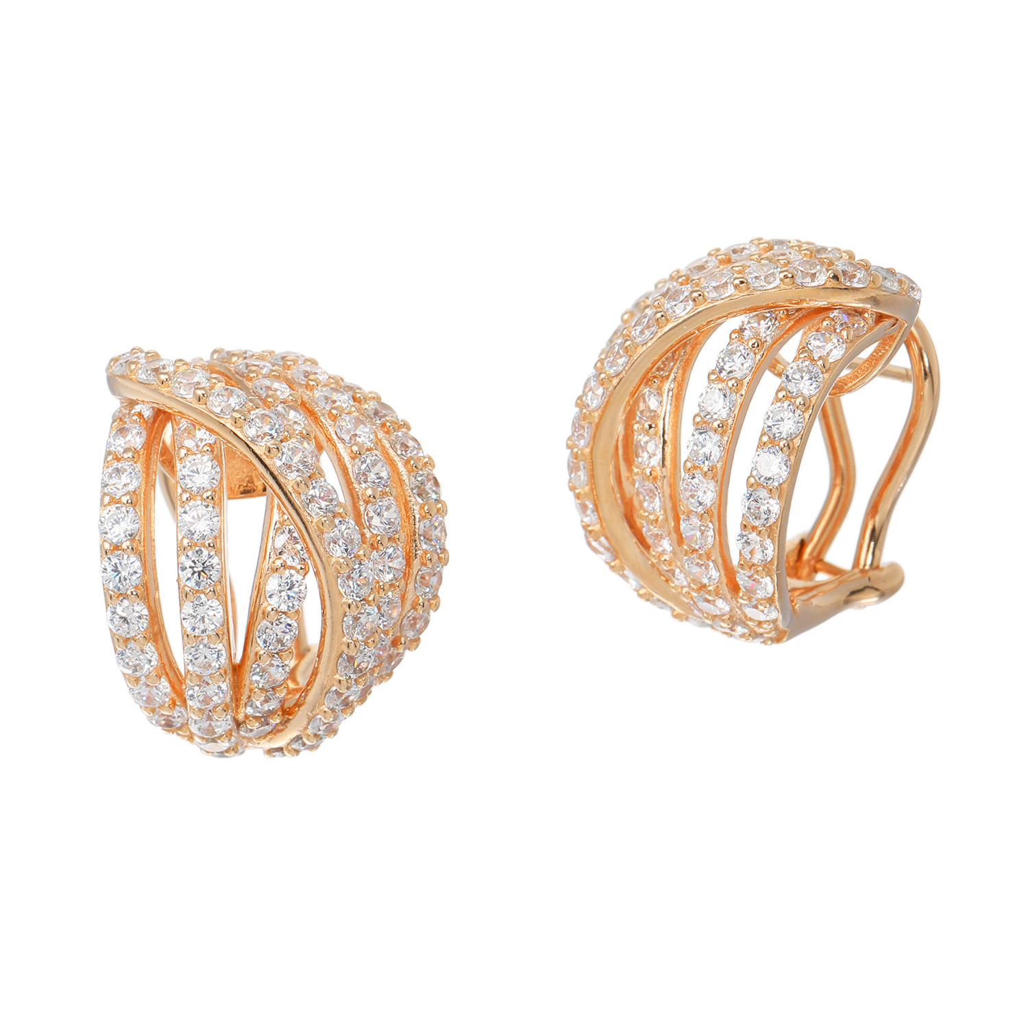 ダイアモア シルバー　ＣＺ 多連デザイン ピアス