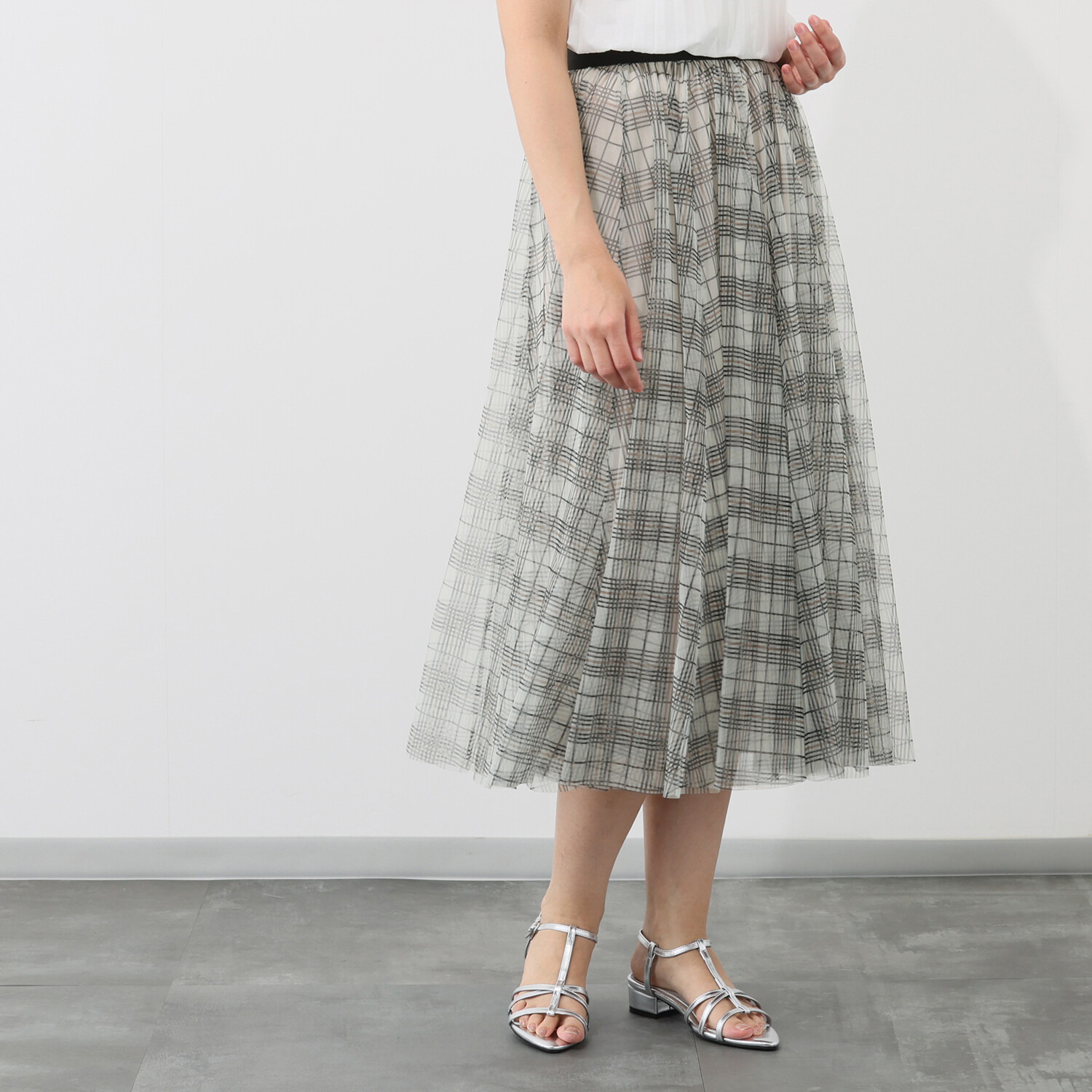 ダジュール チェック柄 フレアースカート