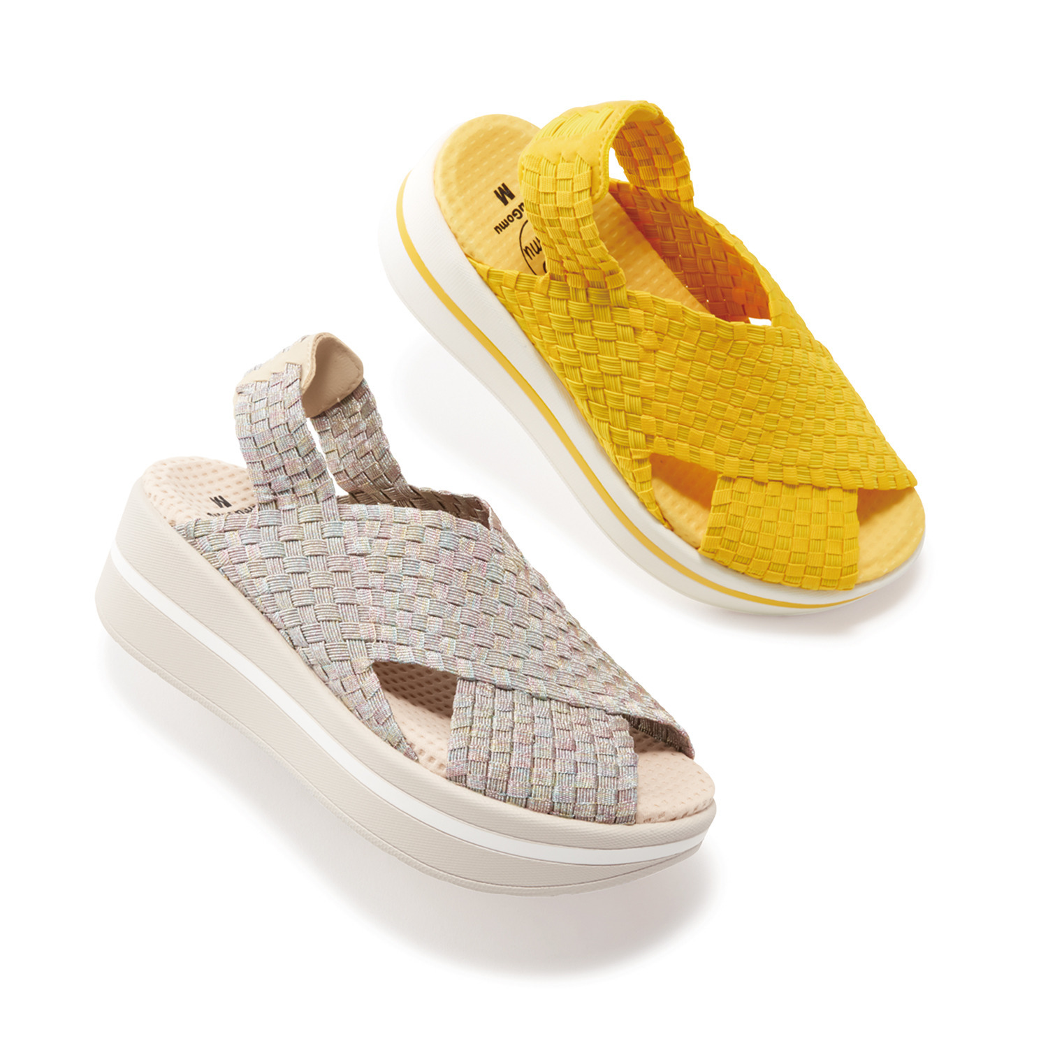 ゴムゴム のびのびゴムメッシュ 至福のフィット感！ 洗える　軽量 ボリュームソールサンダル