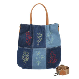 ダジュール フラワー刺しゅう ２ウェイデニムバッグ