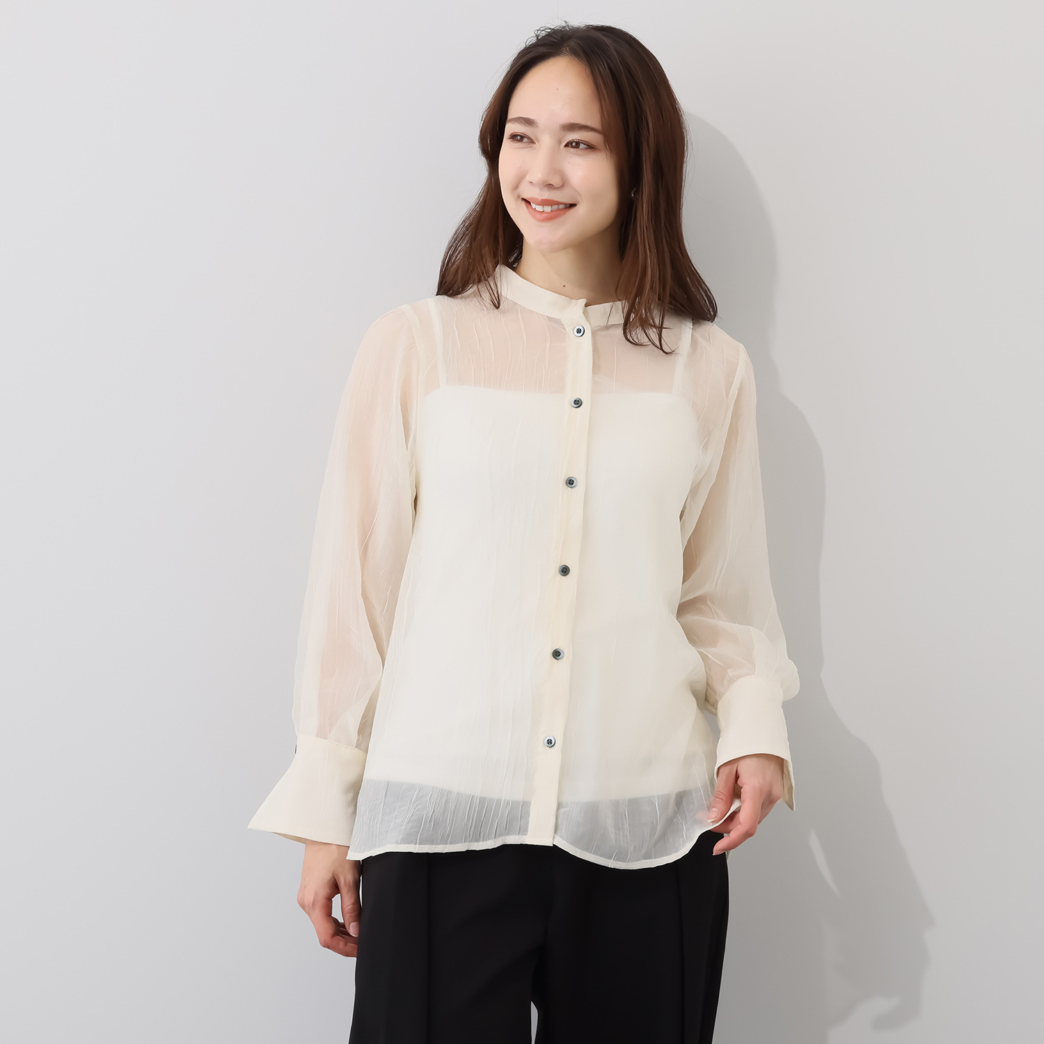 コモエリークローゼット バックレイヤード ブラウス