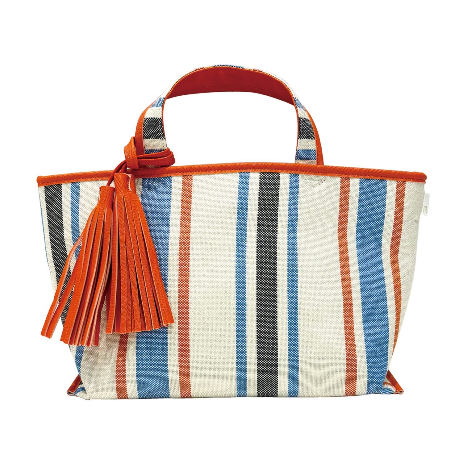 ルートート タッセル付 ストライプトートバッグ