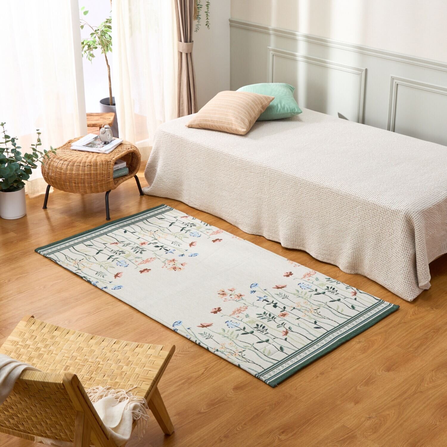 イケヒコ さらっと爽やか ジャガード織 除湿・消臭ラグ ＜９０×１８０ｃｍ＞