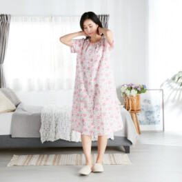 ＷＩＮＤ ローンリップル アジサイ柄 ワンピース